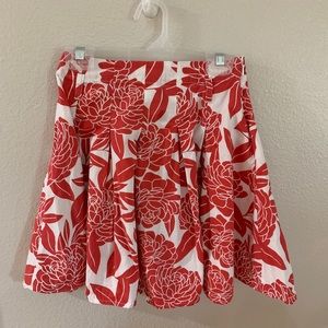 Red & White Floral Mini Boden Skirt